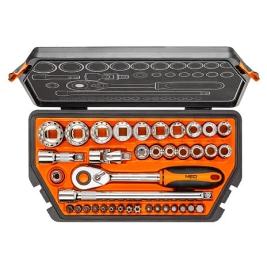 Набор бит и торцевых головок с держателем и трещоткой Neo Tools 08-630 16 шт.
