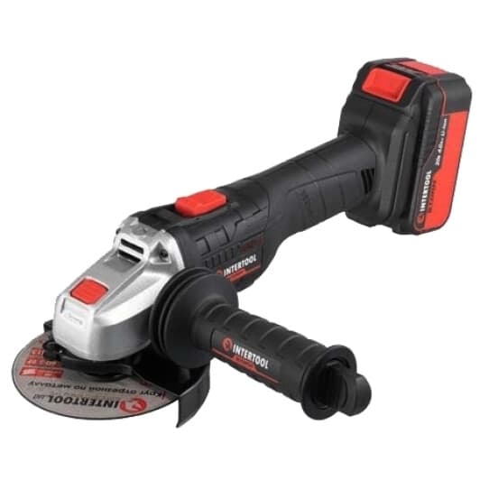 Болгарка аккумуляторная Intertool WT-0366 (1 аккумулятор + ЗУ + чехол) 125 мм