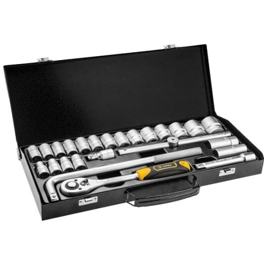 Набор торцевых головок и комплектующих Topex 38D850 1/2" (25 пр.)