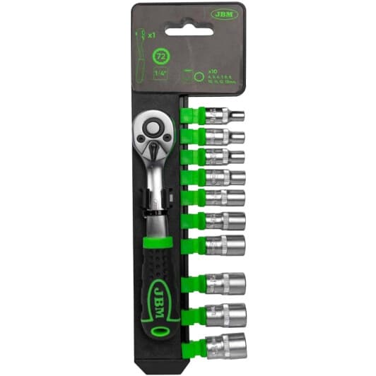 Набір торцевих головок та компонентів JBM 54030 1/4" (11 пр.)