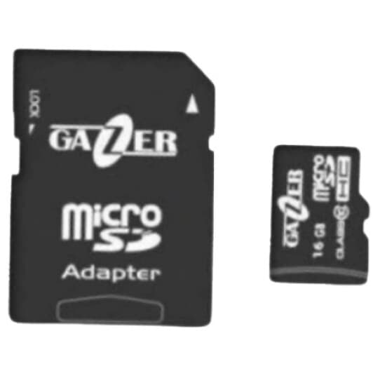 Карта памяти Gazer MicroSD 16 ГБ с SD-адаптером