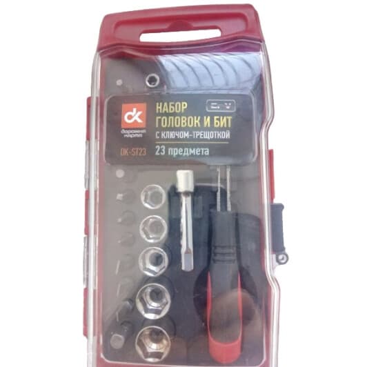 Набор бит и торцевых головок с трещоткой Дорожная Карта DK-ST23 21 шт.