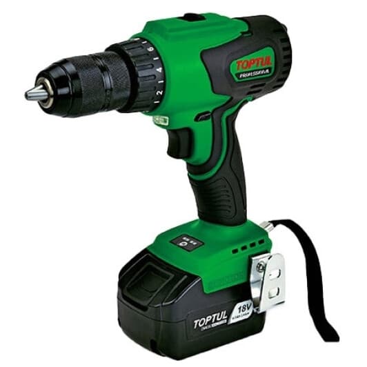 Дрель безударная Toptul KPH-1607E аккумуляторная (2 аккумулятора + ЗУ + чехол)