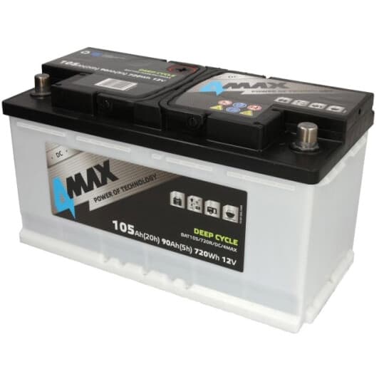 Тяговый аккумулятор 4Max Deep Cycle BAT105/720R/DC/4MAX 105 Ач 12 В