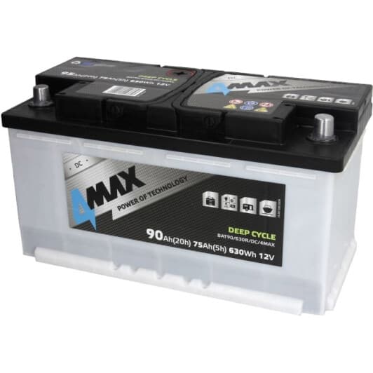Тяговый аккумулятор 4Max Deep Cycle BAT90/630R/DC/4MAX 90 Ач 12 В