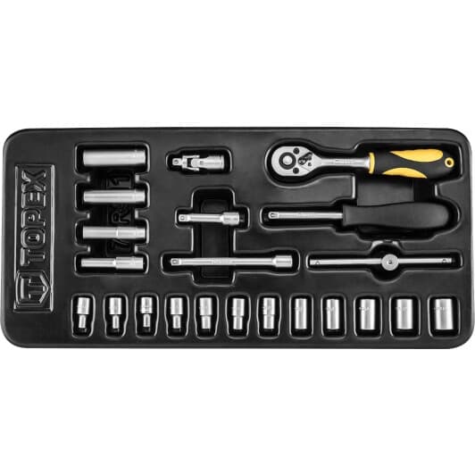 Набор торцевых головок и комплектующих Topex 79r511 1/4" (21 пр.)