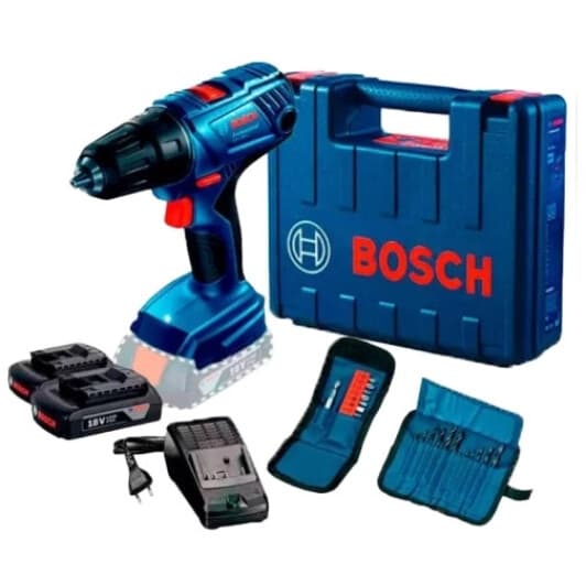 Шурупокрут акумуляторний Bosch GSR 180-LI Professional (2 акумулятори + ЗП + насадки + чохол)