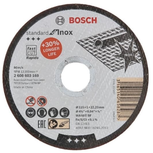 Круг відрізний Bosch Standard for Inox 2608603169 115 мм