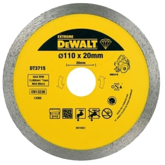 Круг отрезной DeWALT Extreme DT3715 110 мм
