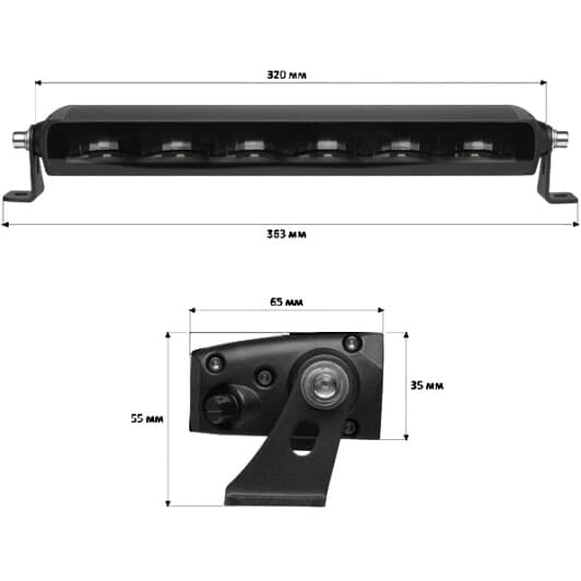 Дополнительная LED фара StarLight SL47-60W универсальная 60 W 6 диодов