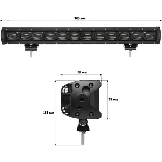Додаткова LED фара StarLight lsb-lens-120 універсальна 120 W 12 діодів