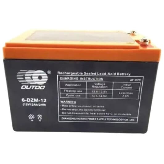 Аккумулятор для ИБП Outdo 6-DZM 6DZM12 12 Ач 12 В
