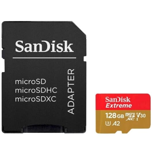 Карта памяти SanDisk Extreme PRO microSDXC 128 ГБ с SD-адаптером