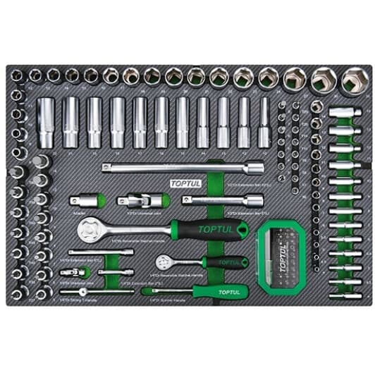 Набор бит и торцевых головок с держателем и трещоткой Toptul GEDD348 35 шт.