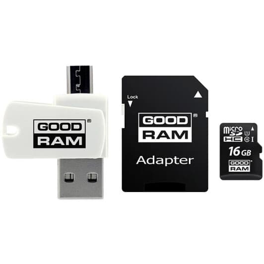 Карта памяти Goodram MicroSD 16 ГБ с SD-адаптером