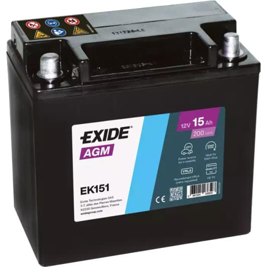Аккумулятор Exide 6 CT-15-L AGM EK151