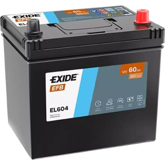 Аккумулятор Exide 6 CT-60-R EFB EL604