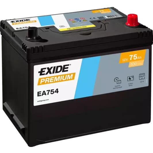Аккумулятор Exide 6 CT-75-R Premium EA754