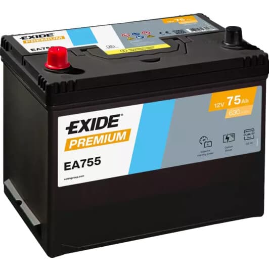 Аккумулятор Exide 6 CT-75-L Premium EA755
