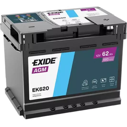 Аккумулятор Exide 6 CT-62-R AGM EK620