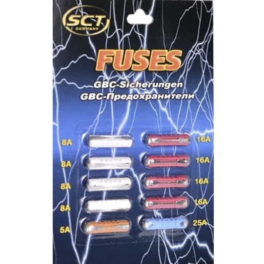 Запобіжник автомобільний SCT Germany 9504 FC mini 5A 8A 16A 25A 10 шт.