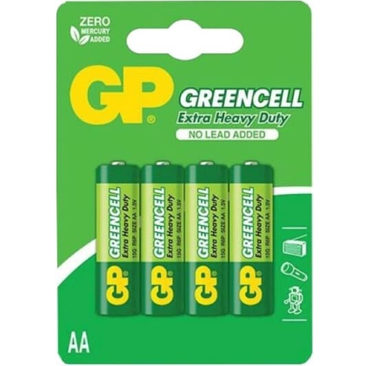 Батарейка GP Zinc Carbon 25-1014-blister AA (пальчиковая) 1,5 V 4 шт