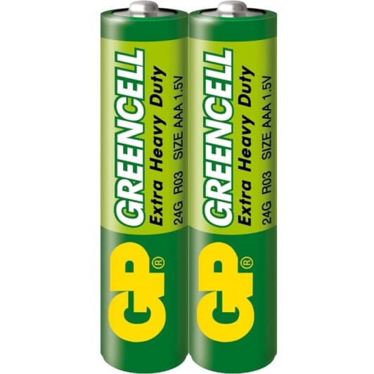 Батарейка GP Greencell Extra Heavy Duty 24GS2 AAA (мізинчикова) 1,5 V 2 шт