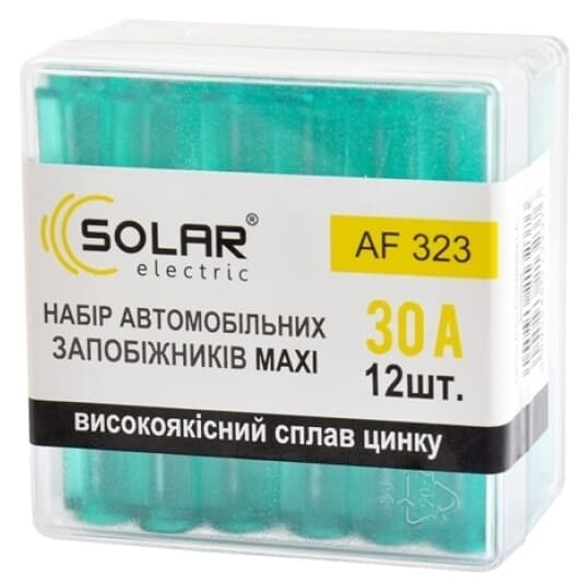 Набор предохранителей Solar AF323 FX maxi (mega) 12 шт.