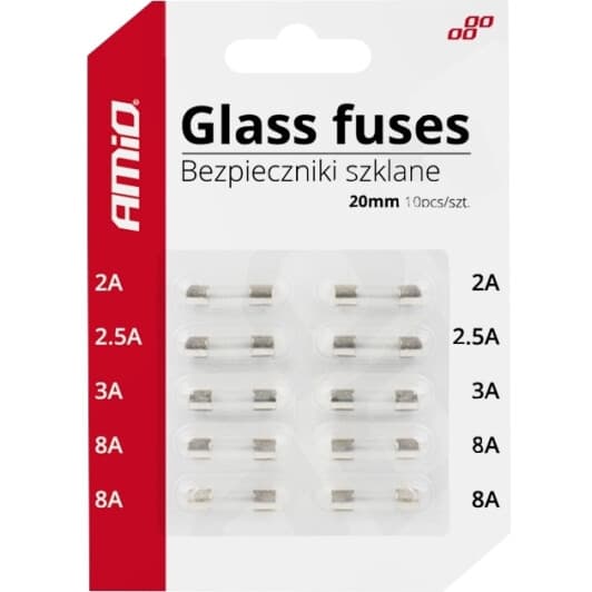 Набір запобіжників Amio 02394 FGL2 mini 10 шт.
