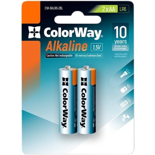 Батарейка Color Way Alkaline Power CW-BALR06-2BL AA (пальчикова) 1,5 V 2 шт