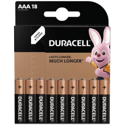 Батарейка Duracell MN2400B18 AAA (мізинчикова) 1,5 V 18 шт