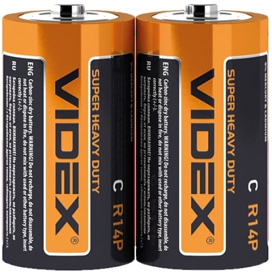 Батарейка Videx R14P/C C 1,5 V 2 шт