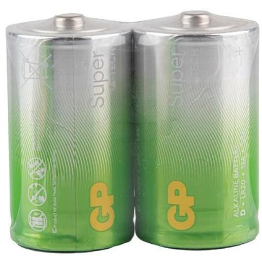 Батарейка GP Super G-Tech Alkaline 13A21-S2 D 1,5 V 2 шт