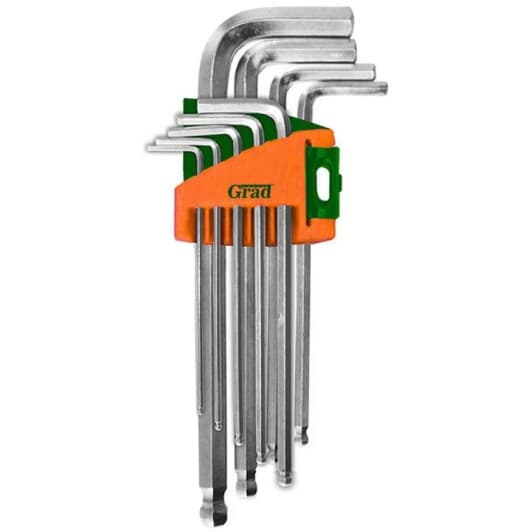 Набор ключей шестигранных Grad 4022185 1,5-10 мм с шарообразным наконечником 9 шт