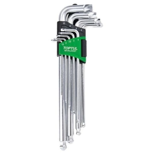 Набір ключів шестигранних Toptul GAAL0927 1,5-10 мм з кулеподібним наконечником 9 шт