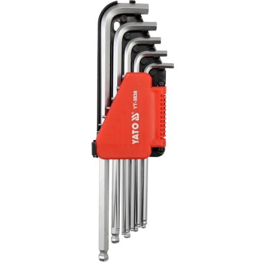 Набір ключів шестигранних Yato YT-5838 1/16"-3/8" з кулеподібним наконечником 12 шт