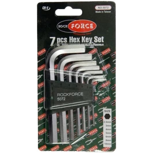Набір ключів шестигранних Rockforce RF-5072 2,5-10 мм 7 шт