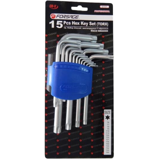 Набор ключей TORX Forsage F-5151 T6-T60 15 шт
