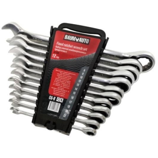 Набір ключів тріскачок комбінованих BaumAuto BM61122 8-22 мм 12 шт