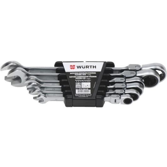 Набор ключей комбинированных трещоточных Würth Zebra 071426350 8-19 мм с шарниром 6 шт
