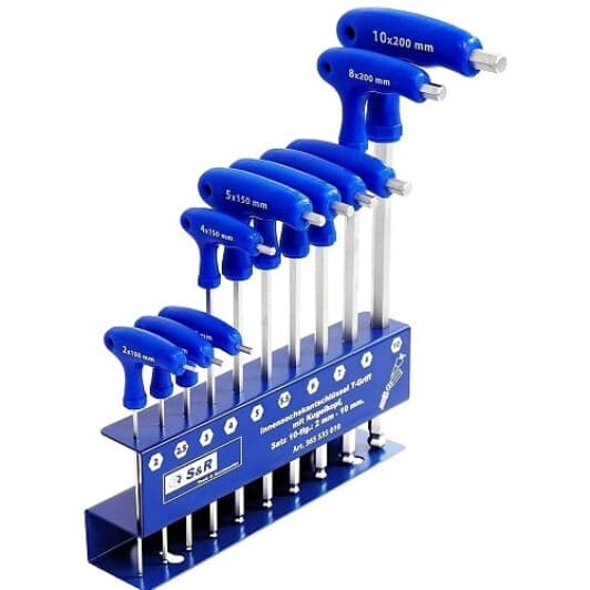 Набор ключей шестигранных S&R 365535010 2-10 мм с шарообразным наконечником 10 шт