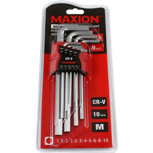 Набор ключей шестигранных Maxion MXTL-PH9 1,5-10 мм, T10-T50 9 шт