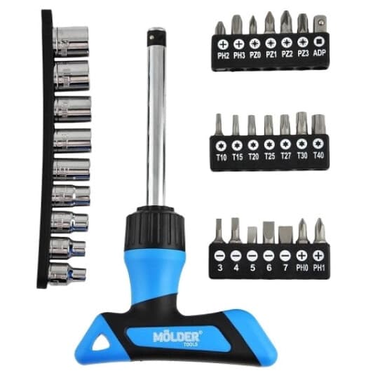 Викрутка реверсивна з набором бит Molder MT32331
