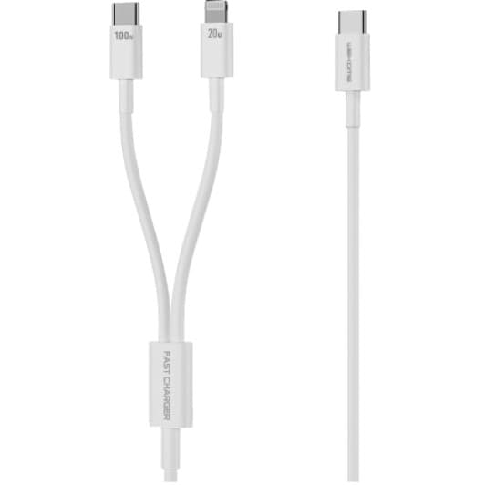 Кабель 2 в 1 Wekome WDC-176 Apple Lightning - type-C - type-C 1,2 м