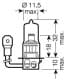 Автолампа Osram Original H3 PK22s 70 W прозрачная 6415601B