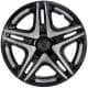 Комплект ковпаків на колеса Star Dakar колір чорний + сріблястий з карбоновою обробкою R15