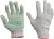 Перчатки рабочие Сила хб с точками ПВХ белые с зеленым