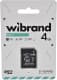 Карта памяти Wibrand microSDHC 4 ГБ с SD-адаптером
