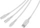 Кабель 3 в 1 Denmen USB - Apple Lightning - type-C - Micro USB D05E DM-D05E-WH 1 м