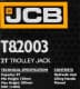 Домкрат JCB подкатной гидравлический 2 т JBC-T82003